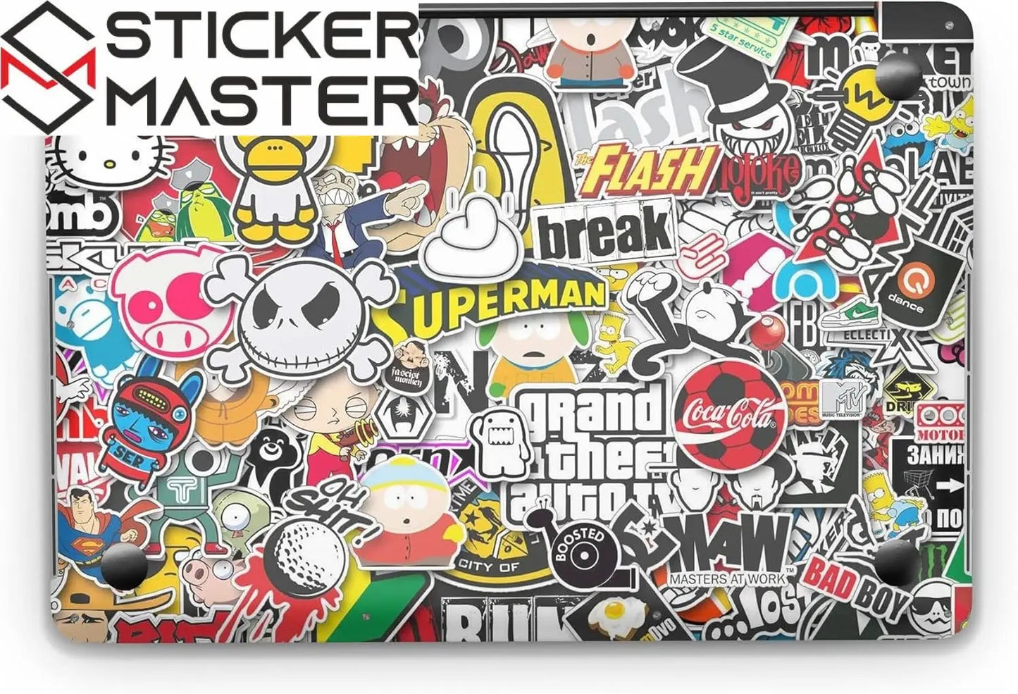 Sticker Master Stickerbomb Evrensel Sticker Dizüstü Bilgisayar Vinil Sticker Decal 12" 13" 13.3" 14" 15" 15.4" 15.6 inç Dizüstü Bilgisayar Çıkartma Koruyucu Macbook Asus Acer Hp Lenovo Huawei Dell İçin - Sticker Master