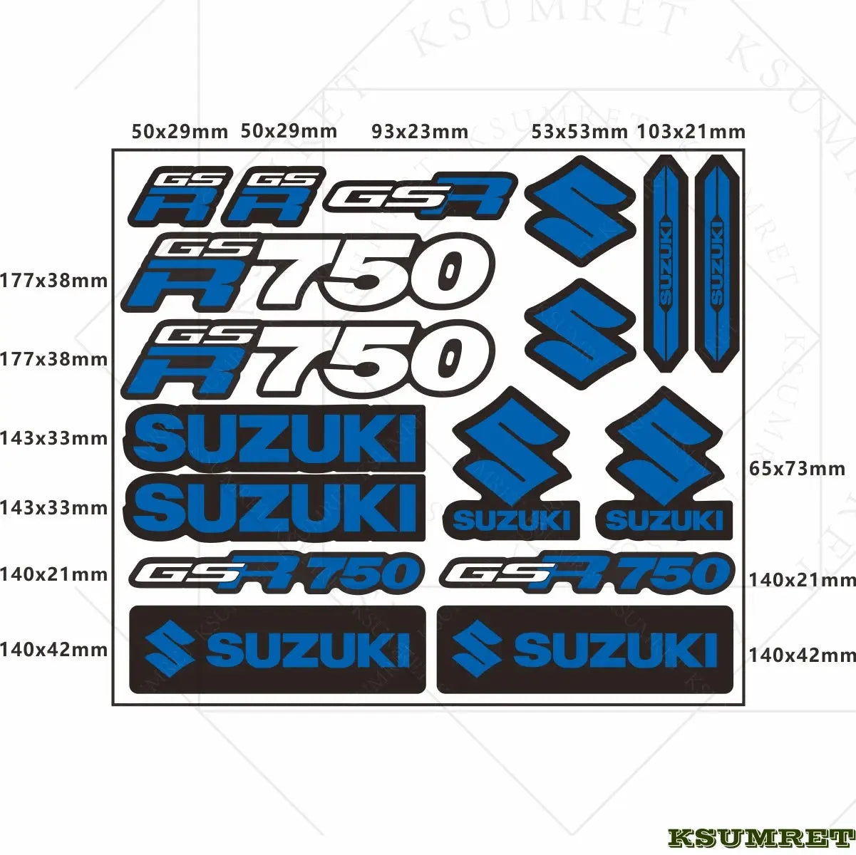 Suzuki GSR750 Sticker Seti – Motosiklet Gövde Etiketi | Sticker Master - Sticker Master