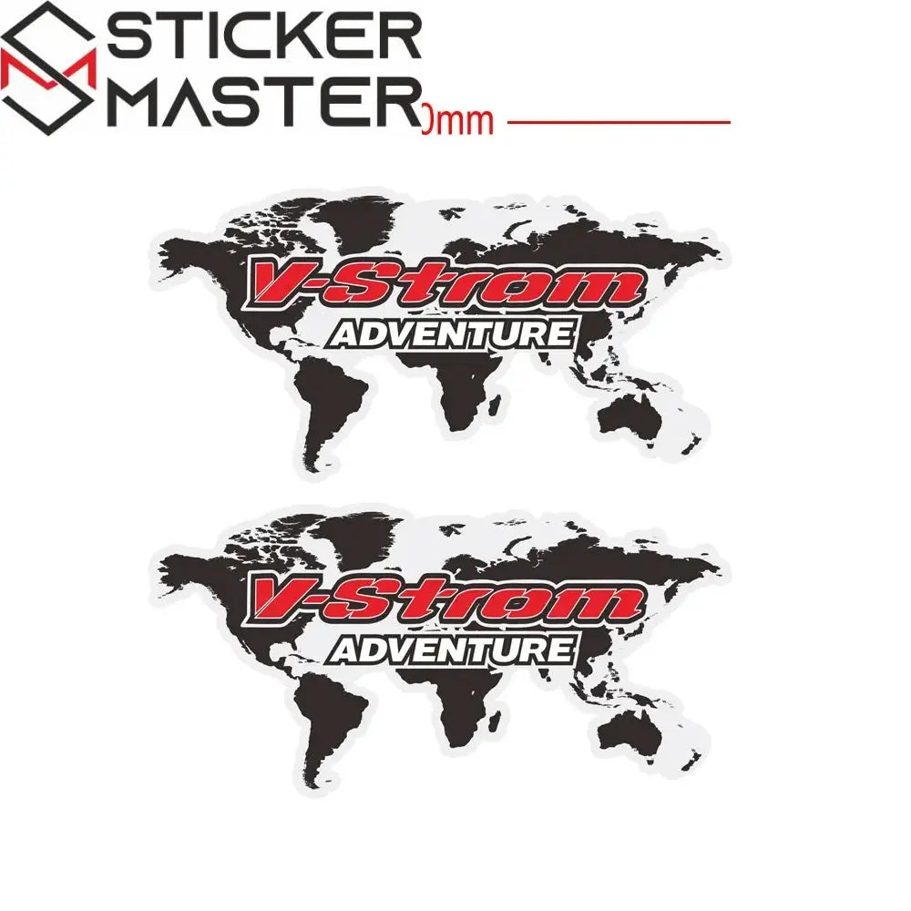 Suzuki V-Strom Çanta Sticker Seti | Dünya Haritalı Adventure Topcase Etiketi Sticker Master
