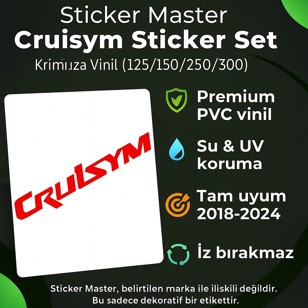Sticker Master Motosiklet Çıkartmaları Sym Cruisym (125 / 150 / 250 / 300) Aksesuarları (2018-2024) için Su Geçirmez Çıkartmalar