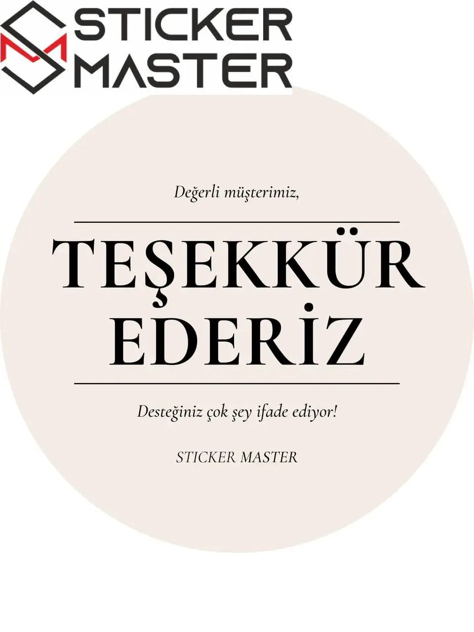 Sticker Master Şirketler Için Teşekkür Ederiz Sticker Etiket Duvar Süsü 3 X 3 Cm 50Lı