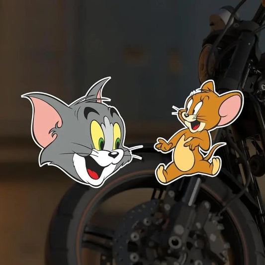 Tom ve Jerry Sticker - Su Geçirmez PVC Çıkartma 15x7.5cm
