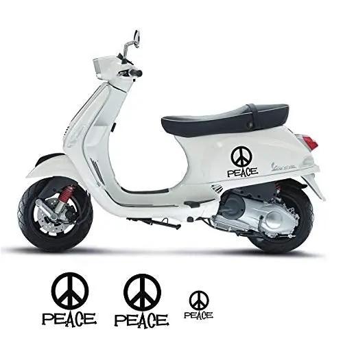 Sticker Master Vespa Peace Sticker Motor, Kask, Laptop, Araba, Oto Araç İçin Dayanıklı Etiket Decal 15 Cm