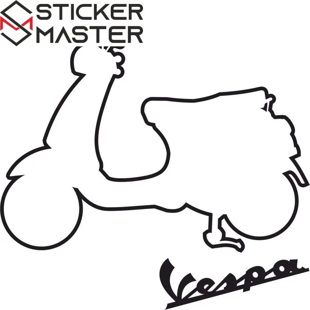 Sticker Master Vespa Mania Motor, Kask, Laptop, Araba, Oto Araç İçin Dayanıklı Etiket Decal 15 Cm