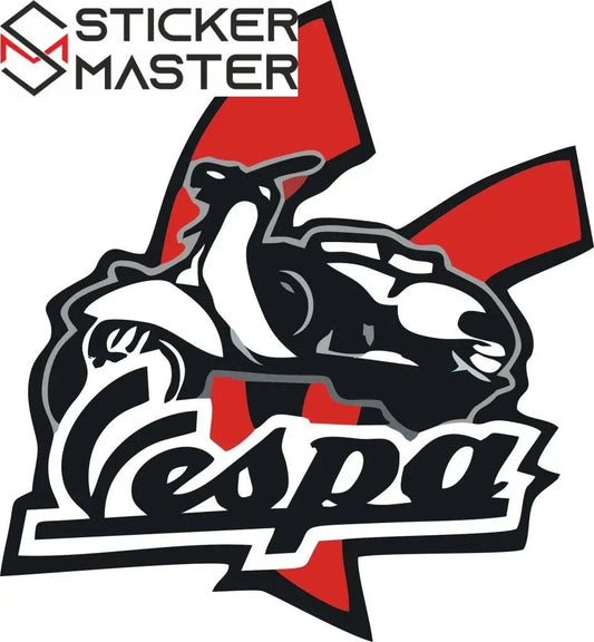 Sticker Master Vespa Red Motor, Kask, Laptop, Araba, Oto Araç İçin Dayanıklı Etiket Decal 15 Cm