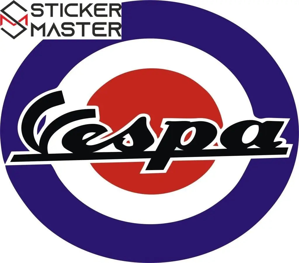 Sticker Master Vespa 2 Motor, Kask, Laptop, Araba, Oto Araç İçin Dayanıklı Etiket Decal 15 Cm
