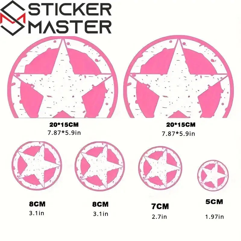 Vespa Yıldız Sticker | US Army Eskitme Retro Kask ve Grenaj Decal Seti Sticker Master