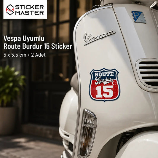 Vespa Uyumlu Route Burdur 15 Sticker-01