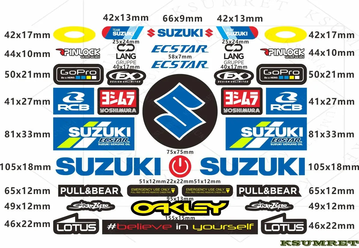 Vinyl Suzuki GSX Yoshimura Sticker Set Tank Logo | Sticker Master Sticker Master