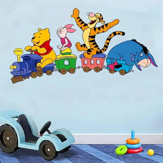 Winnie the Pooh Sticker | Sevimli Ayı ve Arkadaşları Tren Dekoru (58x33 cm) - Sticker Master