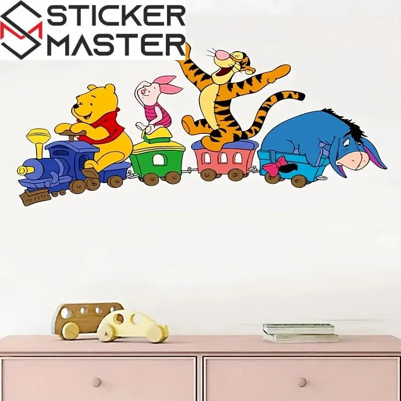 Winnie the Pooh Sticker | Sevimli Ayı ve Arkadaşları Tren Dekoru (58x33 cm) - Sticker Master