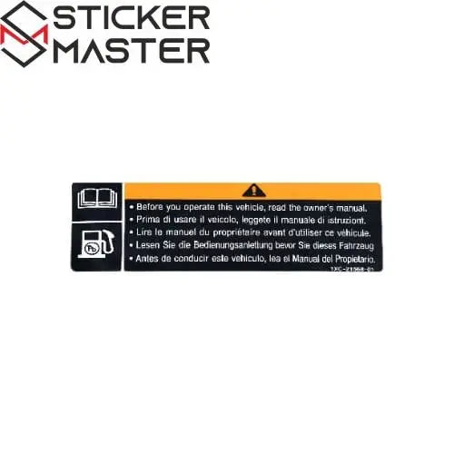 Yamaha Uyumlu Depo Uyarı Sticker | OEM Stil İkaz Çıkartması Sticker Master