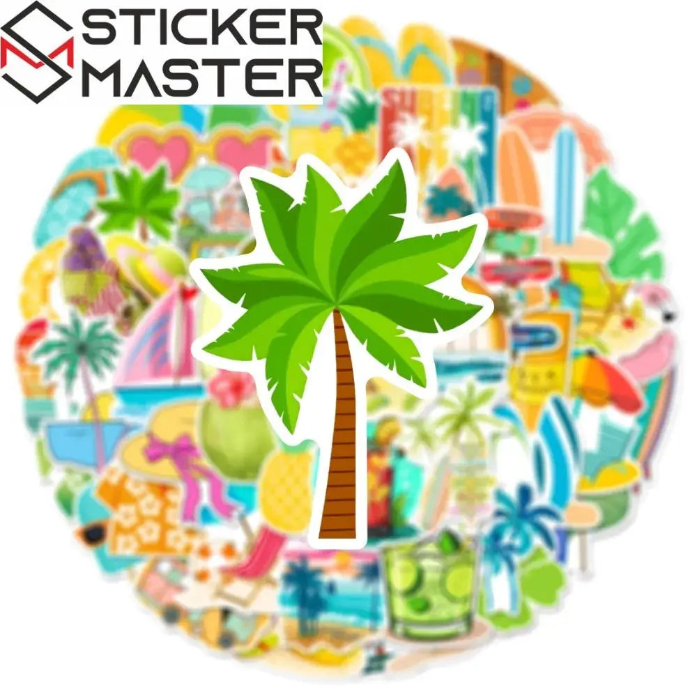 50’li Yaz Tatili Plaj Sticker Seti | Sticker Master - Sticker Master