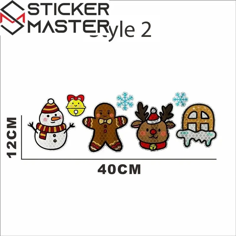 Yılbaşı Araç Sticker Seti | Çizik Kapatıcı Noel Baba ve Kardan Adam Figürleri Sticker Master