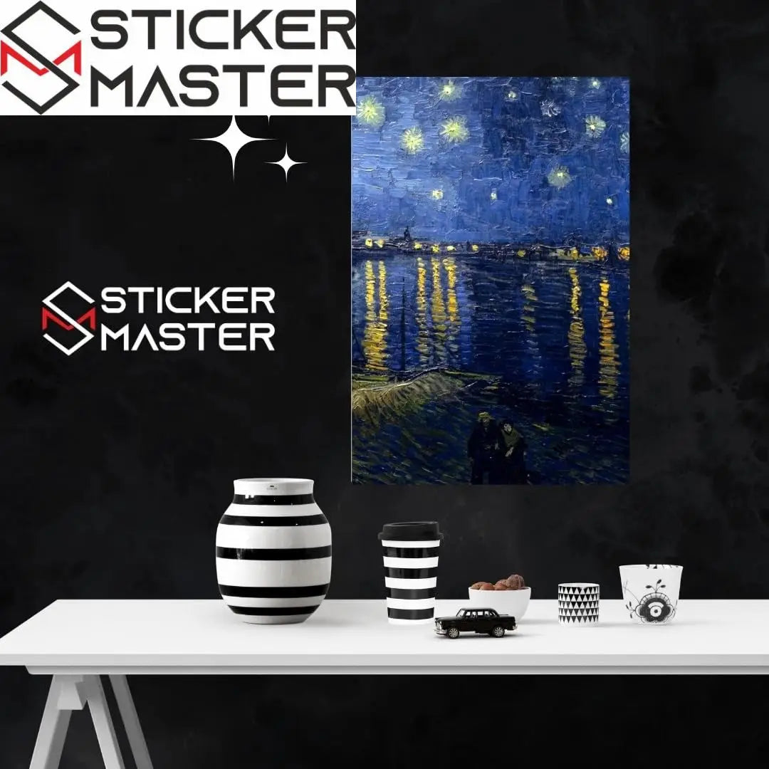 Sticker Master Rhone Üzerinde Yıldızlı Bir Gece' Çerçeveli Poster Tablo | Sanatın Büyüsünü Mekânınız