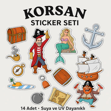 14 Adet Deniz Pirate Graffiti JDM Araba Stickers Motor Bisiklet Laptop Sticker Etiket Çıkartma Sticker Master