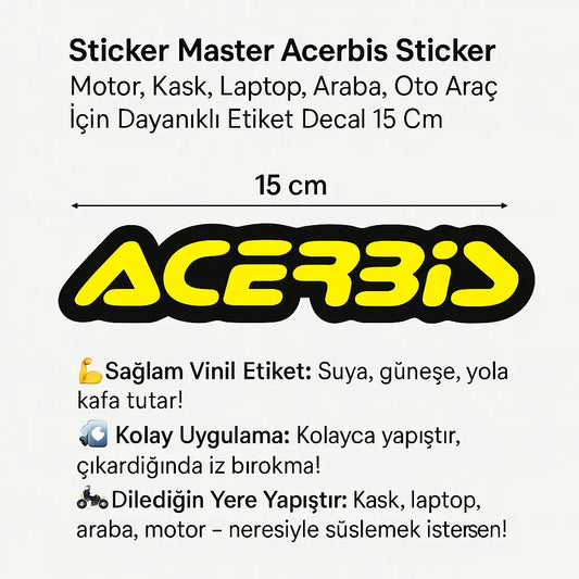 Sticker Master Acerbis Sticker – 15 cm Motokros Ruhunu Yansıt! Sticker Master