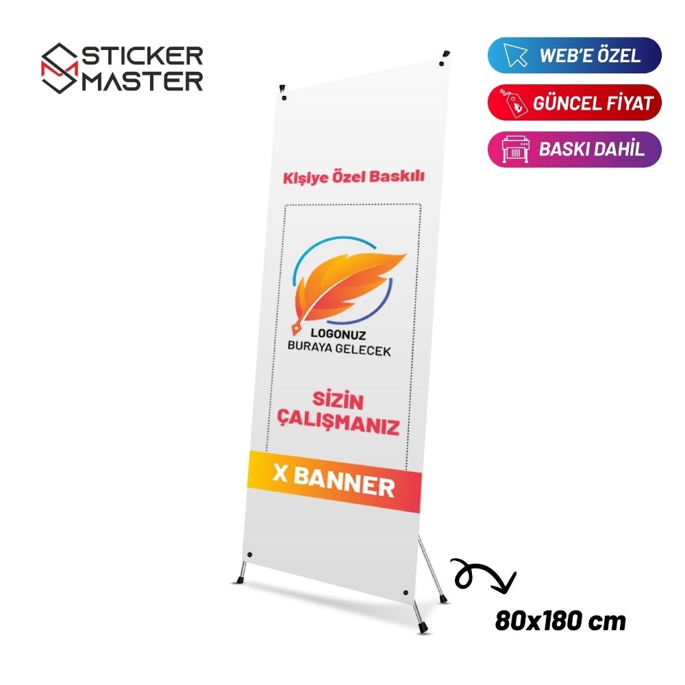 Sticker Master – Etkinlik Paketi: 1000 Logo Sticker + Roll-up Banner + Masa Üstü Sümen Seti