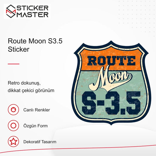 Vespa Uyumlu ROU10 Route Moon S3.5 Sticker VSP1158 retro tasarım ve kullanım özellikleri - Sticker Master
