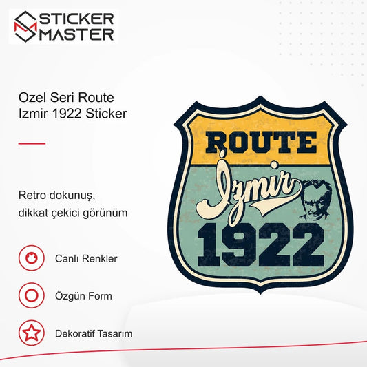 Vespa Uyumlu ROU11 Ozel Seri Route Izmir 1922 Sticker VSP1159 retro tasarım ve kullanım özellikleri - Sticker Master