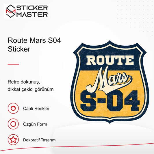 Vespa Uyumlu ROU9 Route Mars S04 Sticker VSP1157 retro tasarım ve kullanım özellikleri - Sticker Master