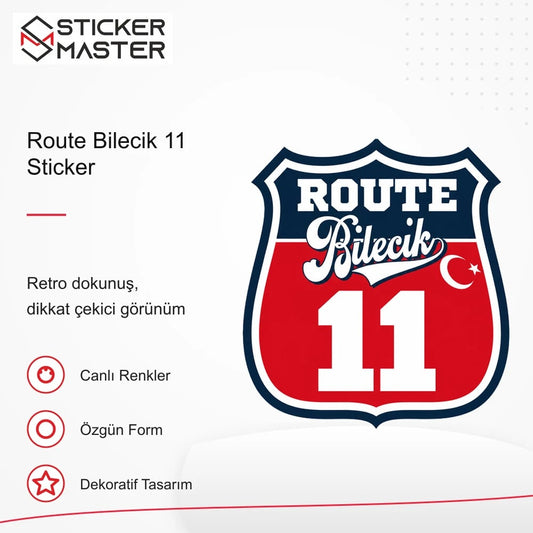 Vespa Uyumlu ROUP23 Route Bilecik 11 Sticker VSP1480 retro tasarım ve kullanım özellikleri - Sticker Master