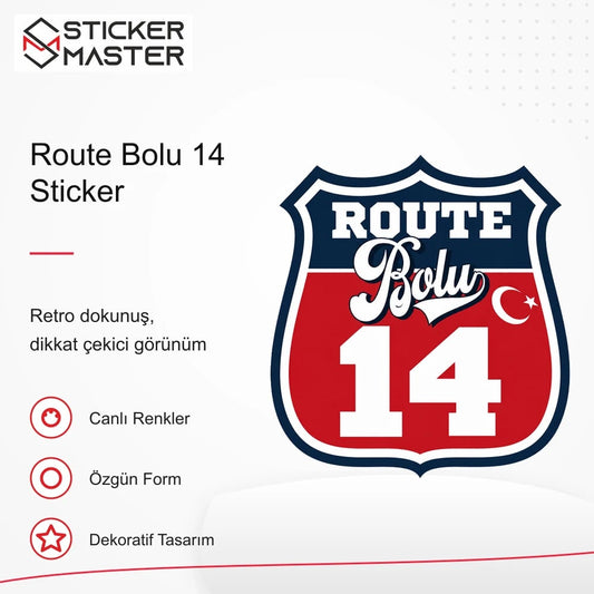 Vespa Uyumlu ROUP26 Route Bolu 14 Sticker VSP1483 retro tasarım ve kullanım özellikleri - Sticker Master