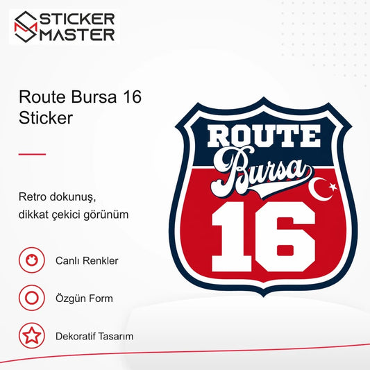 Vespa Uyumlu ROUP28 Route Bursa 16 Sticker VSP1485 retro tasarım ve kullanım özellikleri - Sticker Master