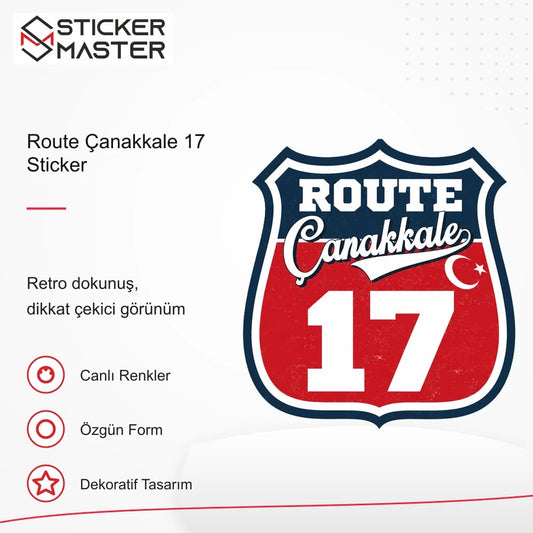 Vespa Uyumlu ROUP29 Route Çanakkale 17 Sticker VSP1486 retro tasarım ve kullanım özellikleri - Sticker Master
