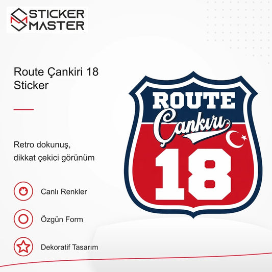 Vespa Uyumlu ROUP30 Route Çankiri 18 Sticker VSP1487 retro tasarım ve kullanım özellikleri - Sticker Master