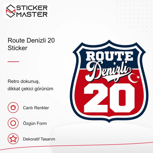 Vespa Uyumlu ROUP32 Route Denizli 20 Sticker VSP1489 retro tasarım ve kullanım özellikleri - Sticker Master
