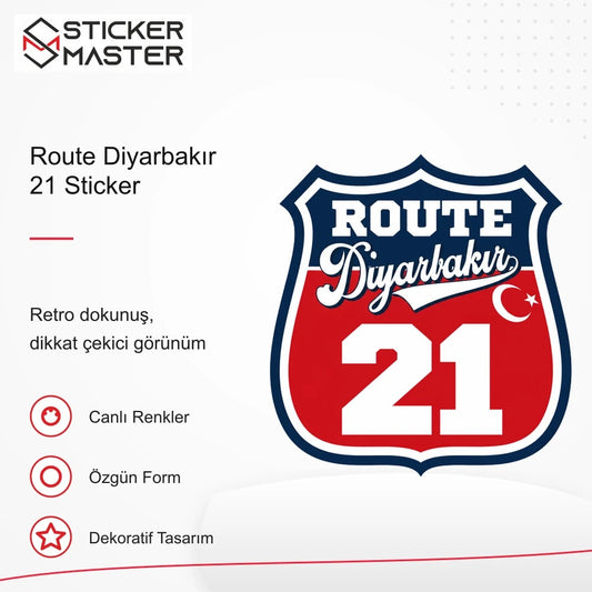 Vespa Uyumlu ROUP33 Route Diyarbakır 21 Sticker VSP1490 retro tasarım ve kullanım özellikleri - Sticker Master