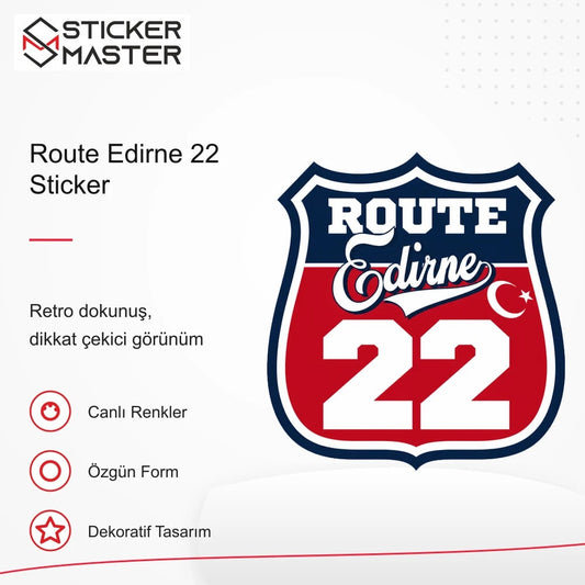 Vespa Uyumlu ROUP34 Route Edirne 22 Sticker VSP1491 retro tasarım ve kullanım özellikleri - Sticker Master