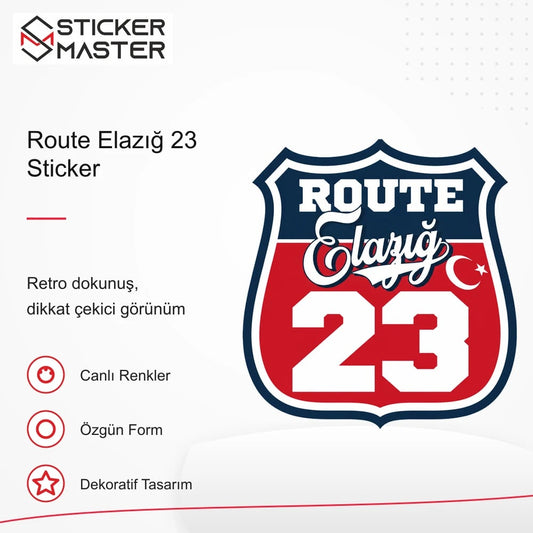 Vespa Uyumlu ROUP35 Route Elazığ 23 Sticker VSP1492 retro tasarım ve kullanım özellikleri - Sticker Master