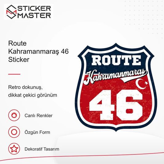 Vespa Uyumlu ROUP58 Route Kahramanmaraş 46 Sticker VSP1515 retro tasarım ve kullanım özellikleri - Sticker Master