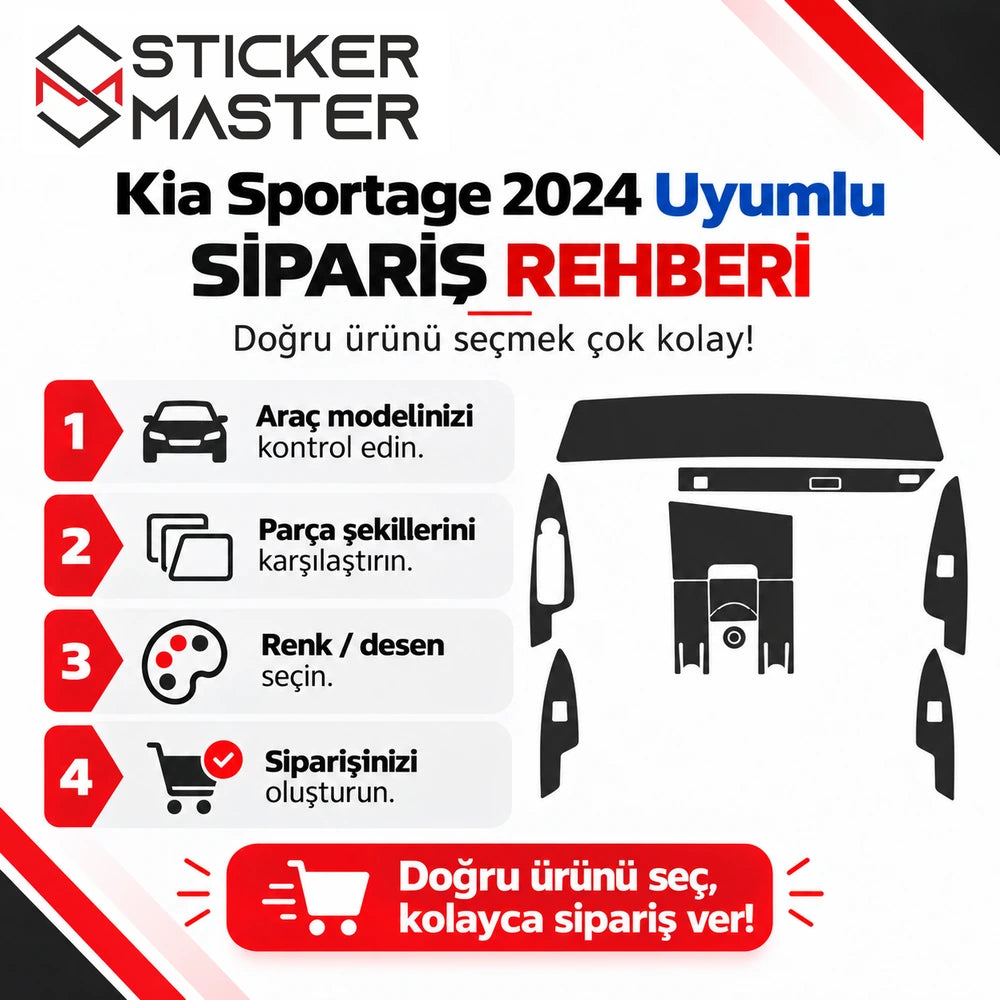 KIA Sportage 2024 iç mekân kaplama sipariş rehberi