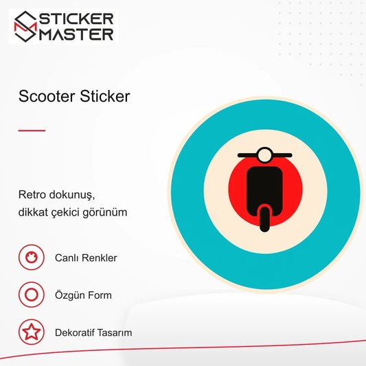 Vespa Uyumlu Scooter Sticker VSP21 retro tasarım ve kullanım özellikleri - Sticker Master