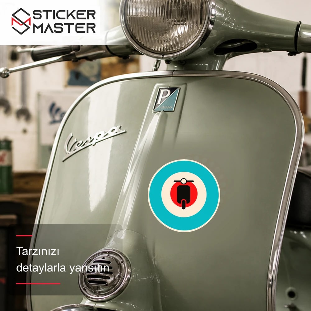 Vespa Uyumlu Scooter Sticker VSP21 scooter üzerinde uygulama örneği - Sticker Master