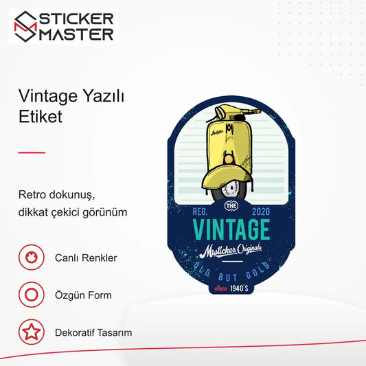 Vespa Uyumlu Vintage Yazılı Etiket Sticker VSP52 retro tasarım ve kullanım özellikleri - Sticker Master