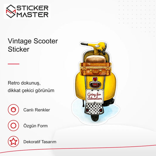 Vespa Uyumlu Vintage Scooter Sticker VSP53 retro tasarım ve kullanım özellikleri - Sticker Master