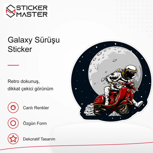 Vespa Uyumlu Galaxy Sürüşu Sticker VSP56 retro tasarım ve kullanım özellikleri - Sticker Master