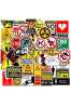 50PCS Warning Stickers Danger Banning Signs Reminder Waterproof Decal Sticker to Laptop Motorcycle - Thumbnail (1)