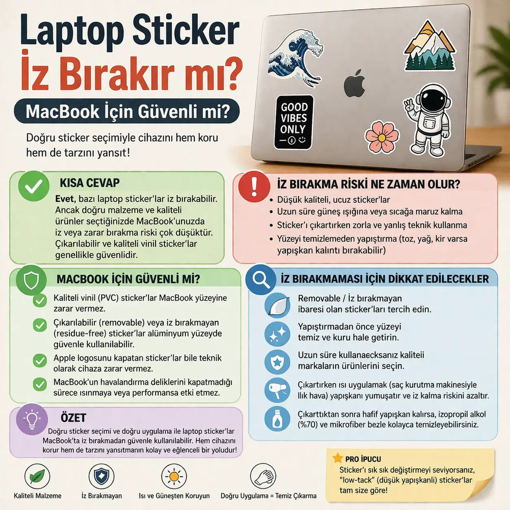 Laptop Sticker İz Bırakır mı? MacBook İçin Güvenli mi?