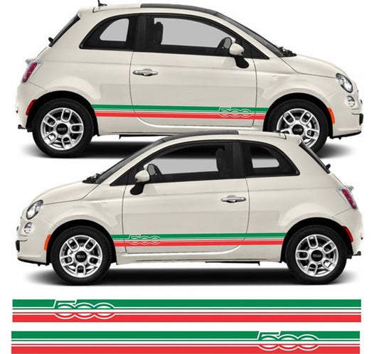 Sticker Master Fiat 500 Italian Side Stripe Araç Yan Şerit Sticker Seti - Sağ ve Sol