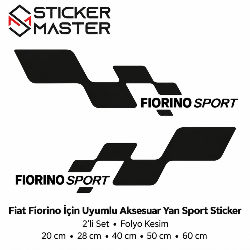 Fiat Fiorino İçin Uyumlu Aksesuar Yan Sport Sticker