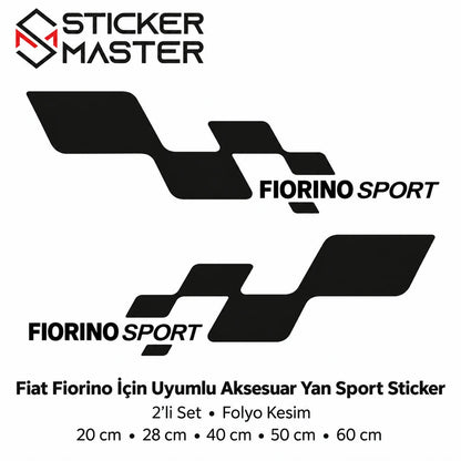 Fiat Fiorino İçin Uyumlu Aksesuar Yan Sport Sticker