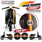 Vespa Uyumlu Sarı Turuncu Kırmızı Şerit Seti | Özel Numara