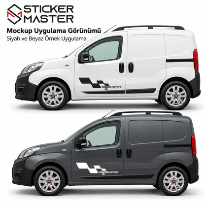 Fiat Fiorino İçin Uyumlu Aksesuar Yan Sport Sticker