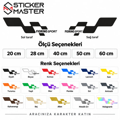 Fiat Fiorino İçin Uyumlu Aksesuar Yan Sport Sticker