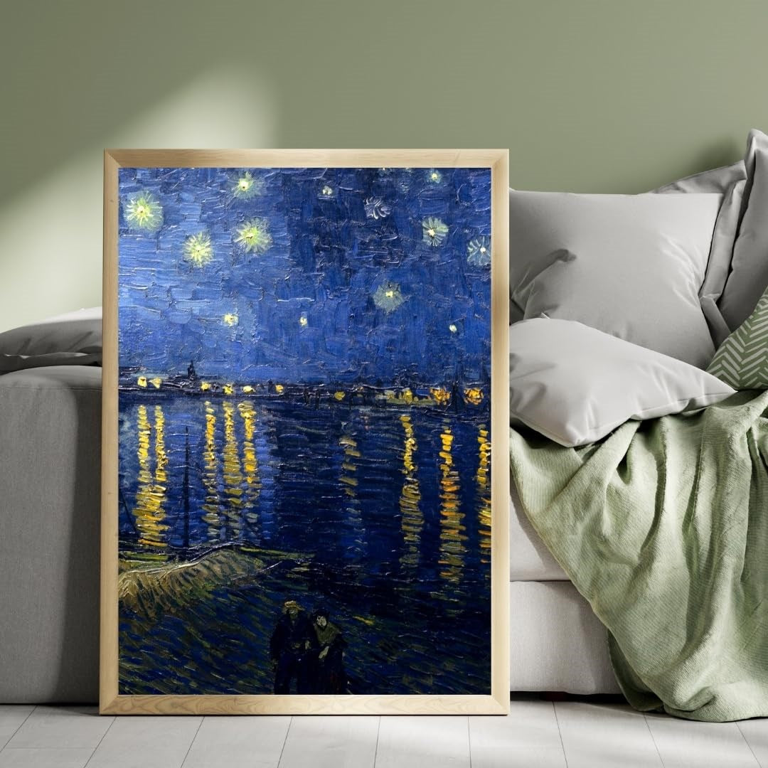 Sticker Master Rhone Üzerinde Yıldızlı Bir Gece' Çerçeveli Poster Tablo | Sanatın Büyüsünü Mekânınız